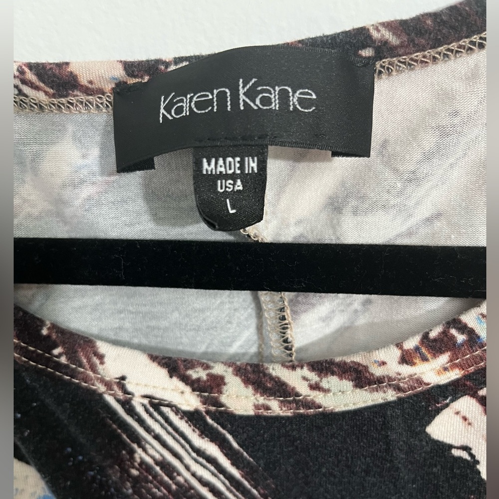 Karen Kane painted dress - wrap waist - size large - Picture 5 of 7